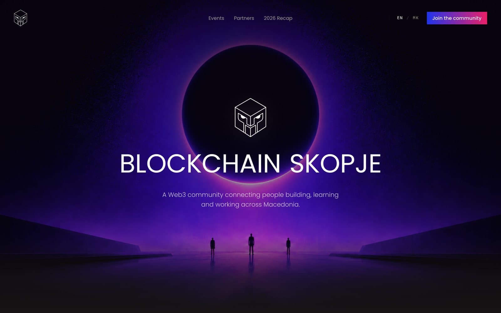 The Blockchain Skopje website.